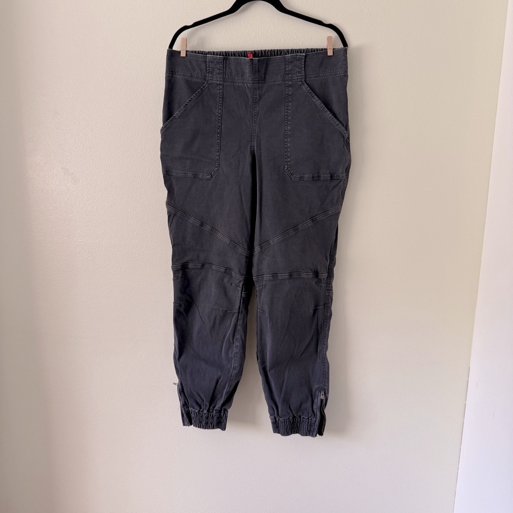 SPANX Black Jogger Track Pants with Elastic Waistband